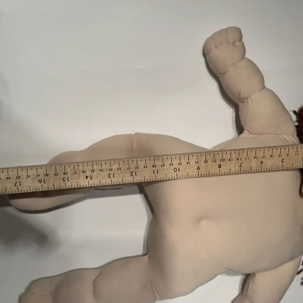 VTG Martha Nelson Thomas Doll Babies Brunette Brown Poodle Hair 1984 Soft Body